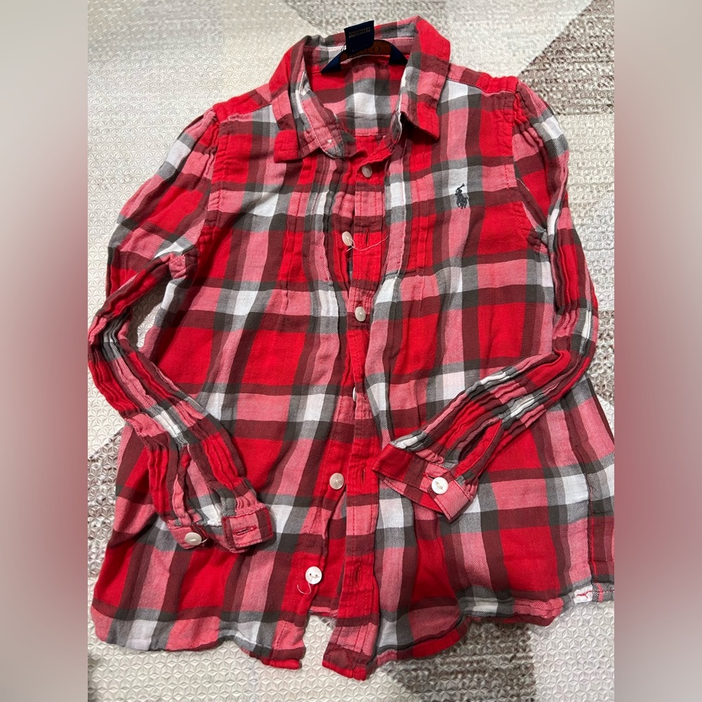 Ralph Lauren Red Plaid Button Down Shirt